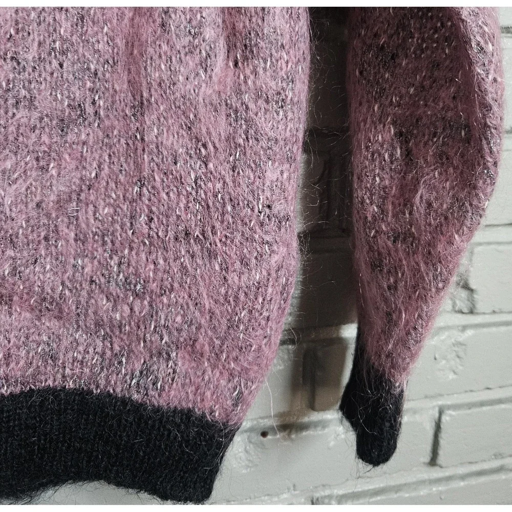 Magia Maglia Women's Sweater Kid Mohair Wool Made In Italy Size S Pink Sequin‎